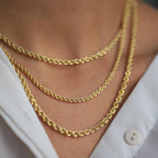 SHOP WGS italiensk ægte 10K solidt gult guldkæde halskæde til mænd og kvinder strålende diamantcut med hummerlås 10K ægte guldsmykker (18 tommer, 1,5MM)