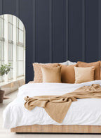NextWall Faux Board and Batten Peel and Stick Wallpaper (Dark Blue)