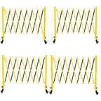 11 Traffic Barricade with Casters, Metal Expandable Barricade, Folding Security Gate, Retractable Fence Outdoor Barricade Fence for Construction Area, Traffic Control（2 Pack)