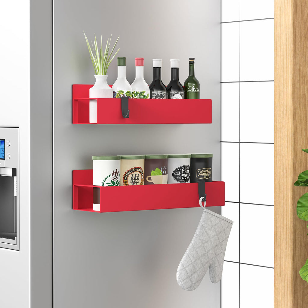 6 Pack Magnetic Spice Storage Rack Organizer for Refrigerator and Oven, Black Fridge Organizers and Storage