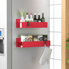 6 Pack Magnetic Spice Storage Rack Organizer for Refrigerator and Oven, Black Fridge Organizers and Storage