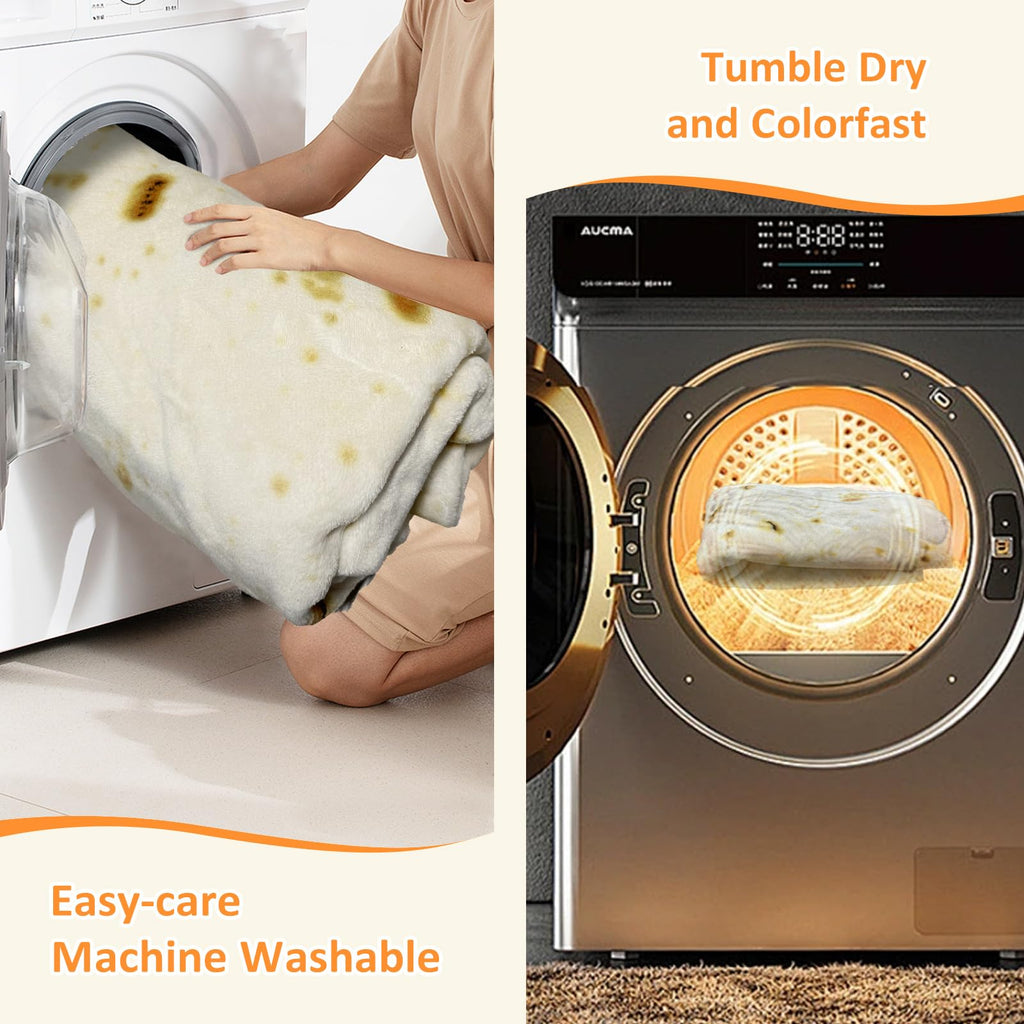 HDFK Tortilla Blanket Adult Size Beige Yellow Double Sided Throw Taco Realistic Food Blankets Lightweight Flannel Fleece White Elephant Funny Gifts for Kids 60 inches for Women Cozy Soft Teen Novelty