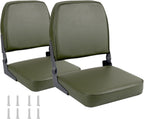 Boat Seats 2 Pack,Folding Low Back Bass Boat Seat,Pair Seats for Jon Fishing Boat with Stainless Steel Screws
