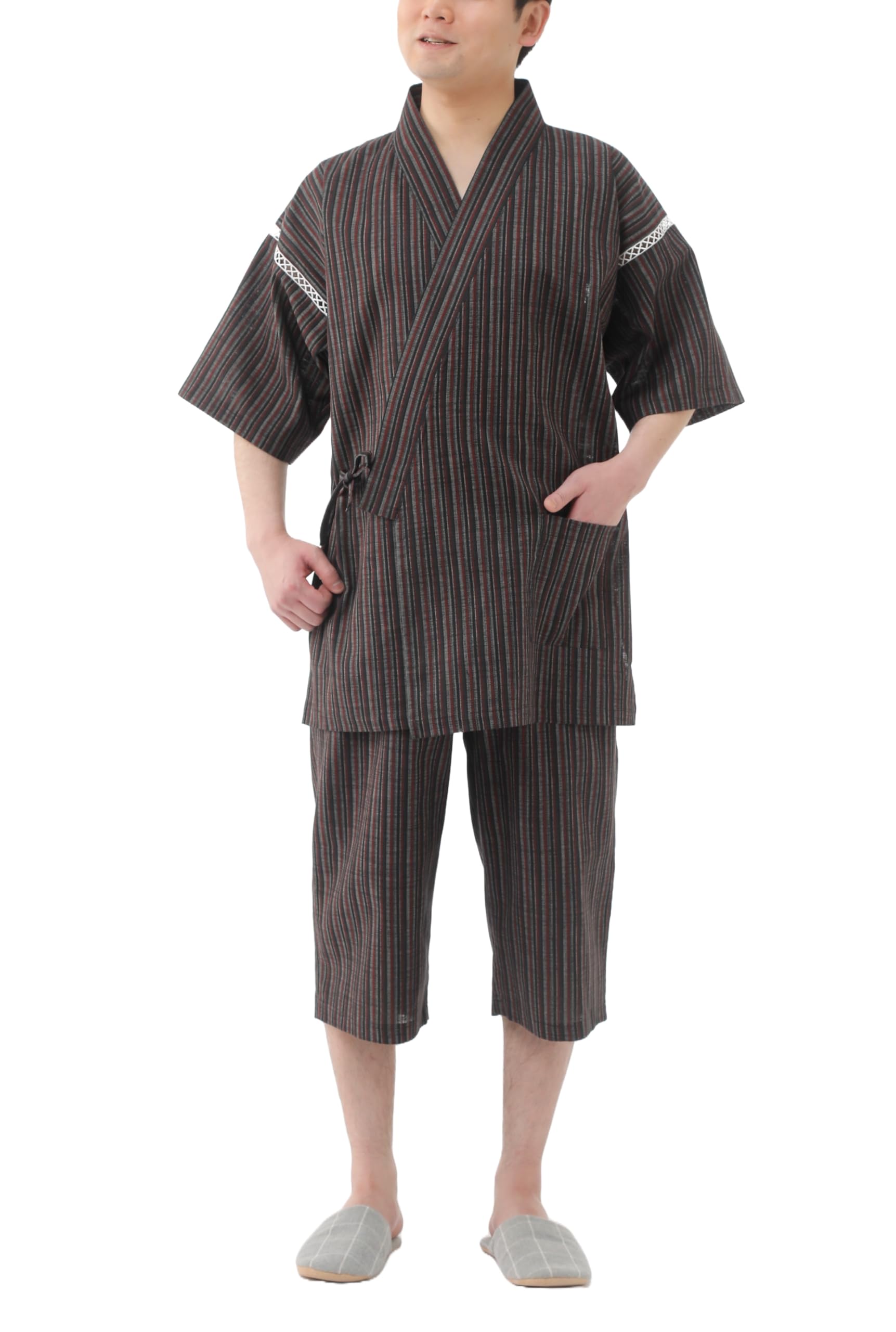Japan Cool Jinbei Yukata Men's Half-Sleeved Japan Cotton top and Bottom