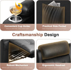 Recliner Sofa, Massage Reclining 3 Seater Sofa Sets Heavy Weight Capacity, RV Loveseat Clearance with Storage, Cup Holders, Wall Hugger Couches for Living Room