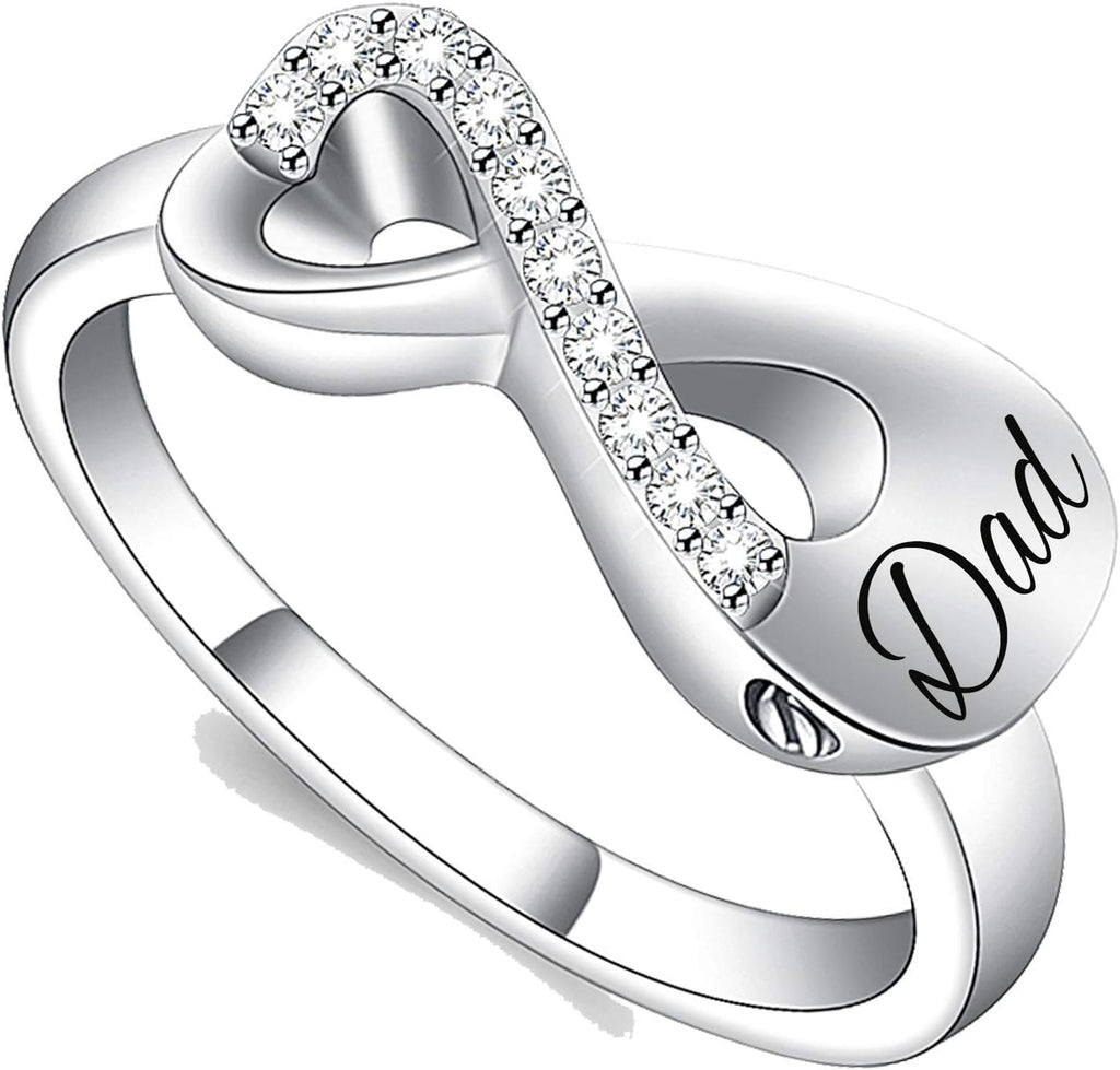 Yinplsmemory Cremation Jewelry Infinity Love Cremation Ring for Ashes Stainless Steel Hold Loved Ones Ash Keepsake Finger Ring Urn Locket Memorial Jewelry for Women
