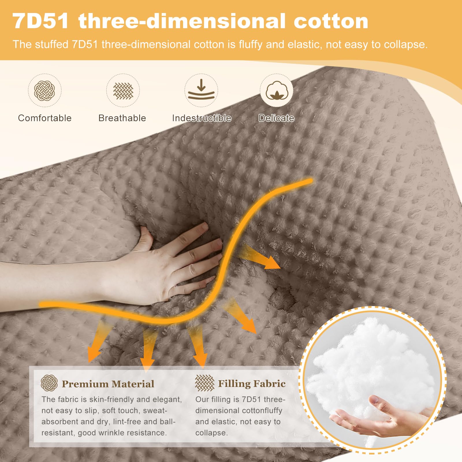 بالشتک تکیه‌گاه مثلثی بزرگ WUIOYNF نرم و حمایتی، بالشتک پشتی تکیه‌گاه تخت، بالشتک تکیه‌گاه تخت با روکش قابل جدا شدن (قهوه‌ای، خوابگاه، 24x8x20 اینچ)