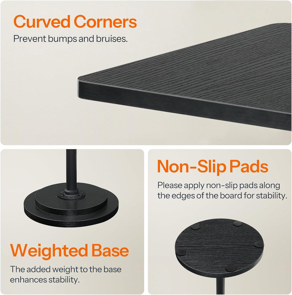 HOOBRO Small Side Table, Square Drink Table, Modern Accent End Table with Pedestal for Small Spaces in Living Room, Bedroom, Sofa Couch, Easy Assembly, Black BB171BZ01