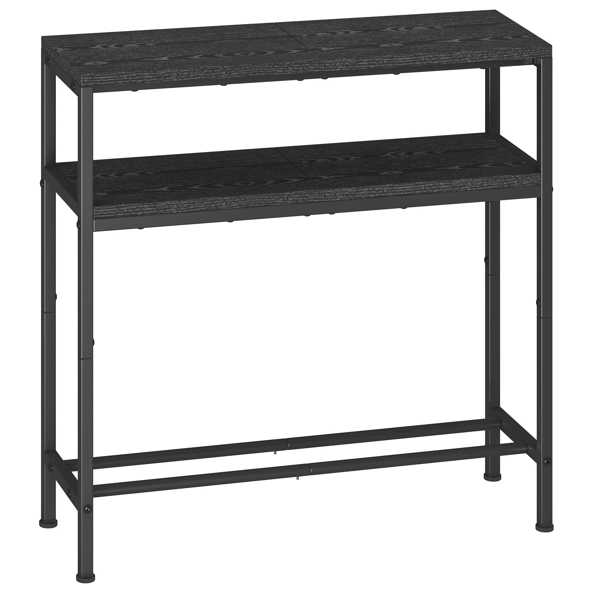 Entryway Table 31.5" Width, 2-Tier Console Table with Adjustable Shelves, Industrial Sofa Table with Storage, Foyer Tables for Entryway, Hallway, Kitchen, Living Room and Bedroom, Light Coffee