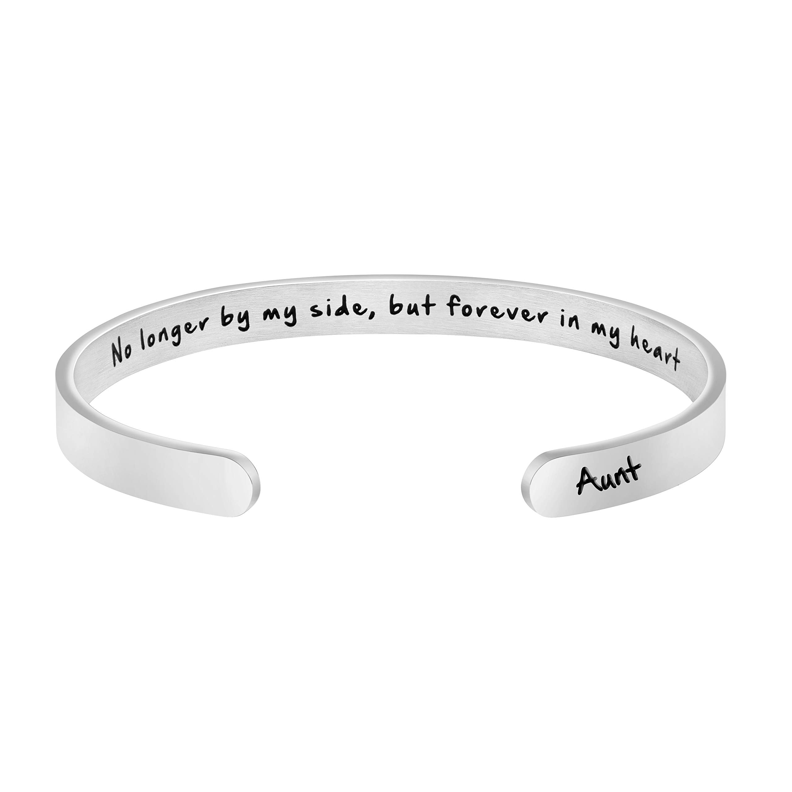 JoycuFF Memorial Gifts for Loss of Mom Dad in Memory of Jewelry Sympathy Bracelet Bereavement Cuff Secret Message Engraved Grief Gifts for Women