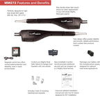 Mighty Mule Gate Opener, Solar Ready, Automatic Gate Opener for Dual Swing Gates up to 300lb or 12ft, with Precision Installation Ruler, Upgraded Kit, MM272-A