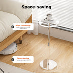Acrylic Drink Table for Small Spaces, Clear Side Table, 10" L x 10" W x 21.3" H, Round End Table for Living Room, Bedroom, Office, Easy Assembly