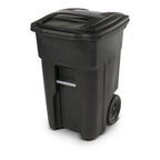 Toter 25564-R1209 Residential Heavy Duty Two Wheeled Trash Can, Blackstone, 64 Gallon