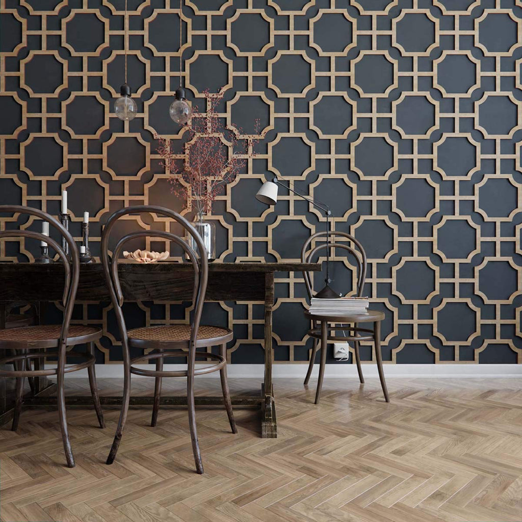 Ekena Millwork WALW16X16X0375WEMMF Wembley 3/8"T Decorative Fretwork Wall Panels, 15 3/8"W X 15 3/8"H, MDF