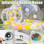 Aufblasbares Bubble-Haus für Kinder, 13 Fuß klarer aufblasbarer Ballon-Dom mit 6,5 Fuß langem Tunnel, Outdoor transparentes Bubble-Zelt aus PVC in Gewerbequalität mit 950W Gebläse & 600W Luftpumpe für Party, Garten