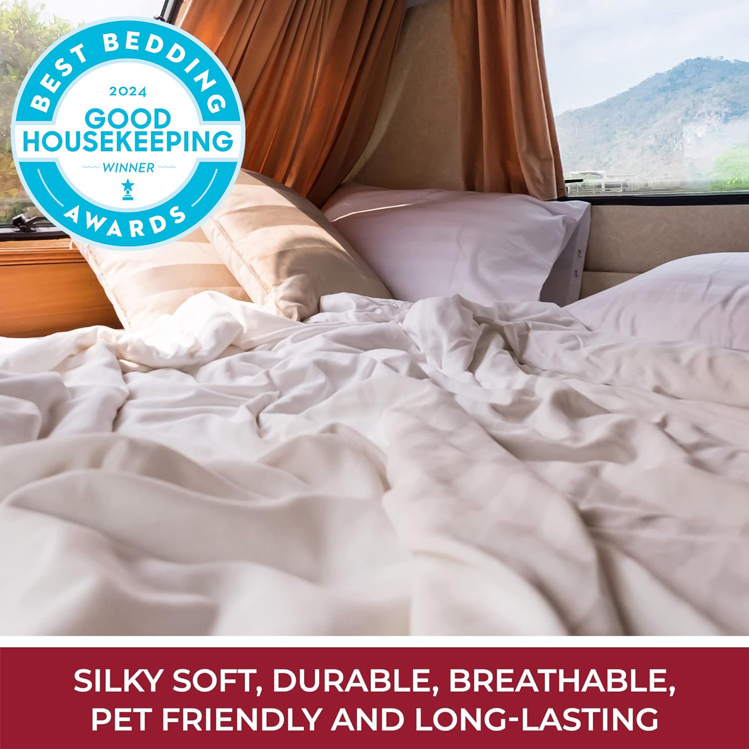 Mellanni Queen Sheets Set - 4 PC Iconic Collection Bedding Sheets & Pillowcases - Hotel Luxury, Extra Soft, Cooling Bed Sheets - for Women, Men, Kids & Teens (Queen, White)