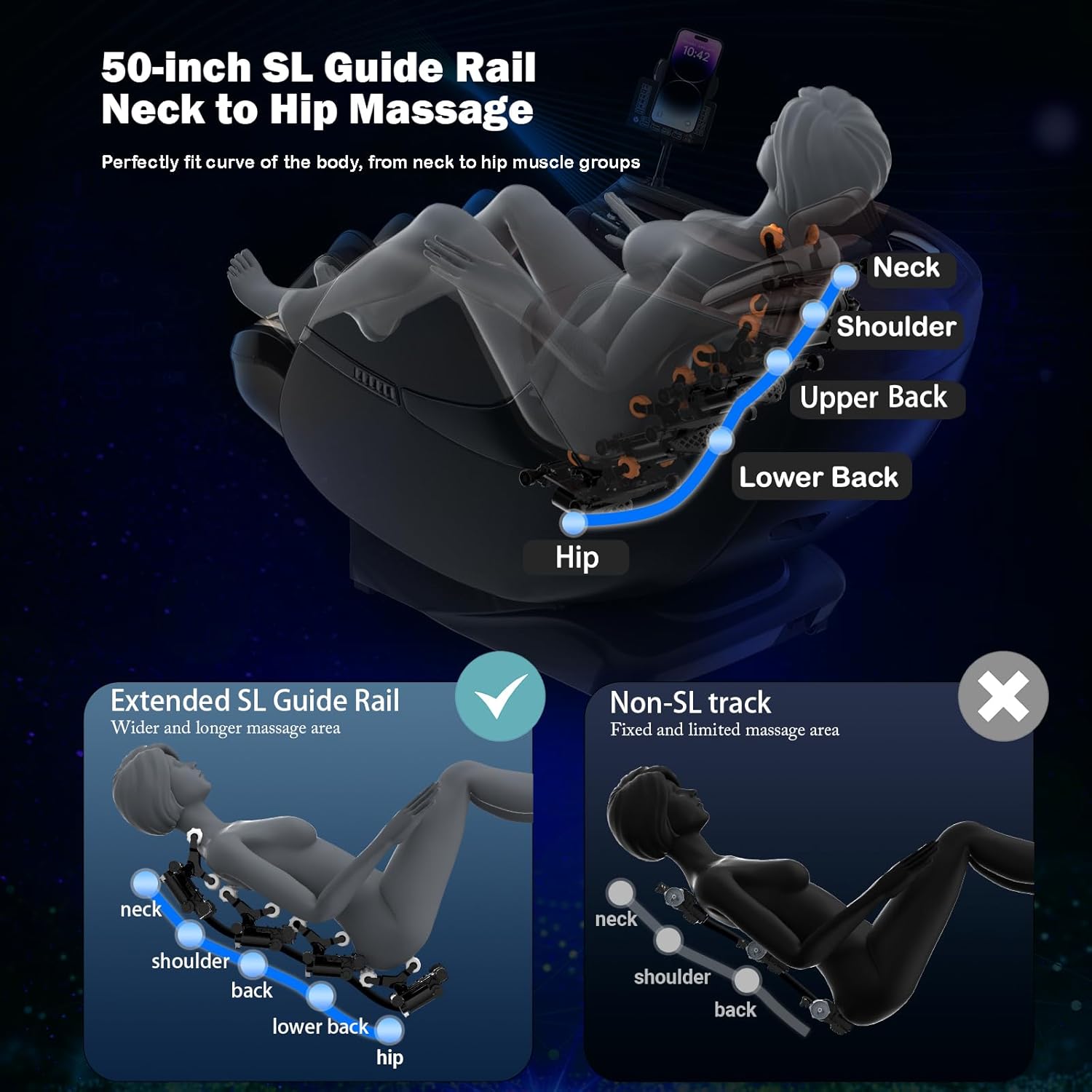 2025 Massage Chair Full Body, Zero Gravity SL-Track Shiatsu Massage Recliner Chair with Heat, AI Control, Body Scan and Calfrest Extension