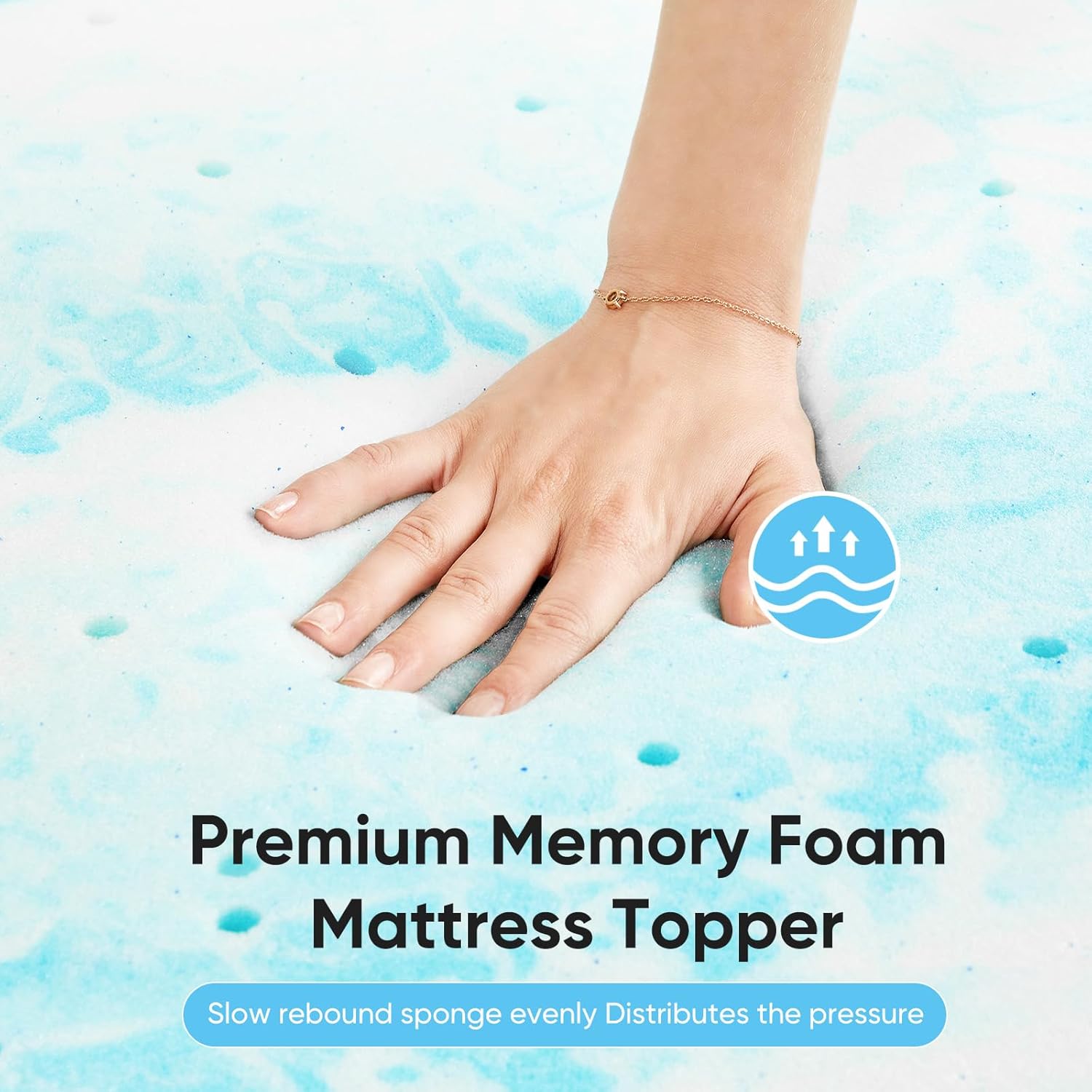OLIXIS Gel Memory Foam Mattress Topper, Twin 2 Inch, Cooling Gel Infused Soft Comfy Breathable, Pressure-Relieving, CertiPUR-US Certified