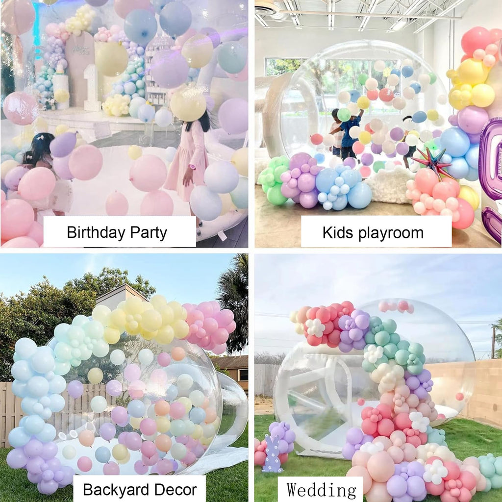 10FT aufblasbare Bubble-Haus-Kuppel für Kinder, klares PVC aufblasbares Bubble-Haus-Zelt mit Tunnel, Bubble-Ballon-Haus mit 800W Luftgebläse, 600W Luftpumpe mit 50 Ballons aufblasbare Kuppel für Party