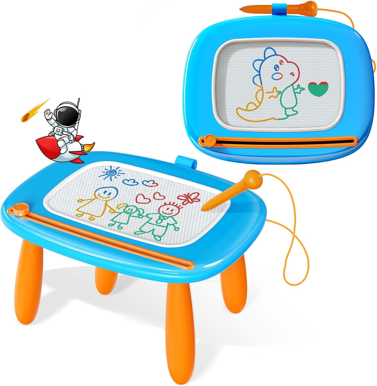 Kikidex Toddlers Toys Age 1-3, Magnetic Drawing Board, Toddler Girl Toys for 1-2 Year Old, Doodle Board Pad Learning and Educational Toys for 1 2 3 Year Old Baby Kids Birthday Gift (Dark Blue)