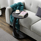 C-Shaped Round End Table with Rolling Wheels - C-Type - Side Table Modern Design