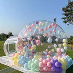 10FT aufblasbare Bubble-Haus-Kuppel für Kinder, klares PVC aufblasbares Bubble-Haus-Zelt mit Tunnel, Bubble-Ballon-Haus mit 800W Luftgebläse, 600W Luftpumpe mit 50 Ballons aufblasbare Kuppel für Party