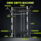 EonfitOmni Eonfit E3 Smith Machine for Home Gym with Cable Crossover System, Multi-Function Power Cage Squat Rack with LAT Pulldown for Home Gym Equipment