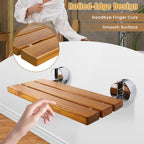 20" Teak Folding Shower Seat Wall Mounted,Fold Down Shower Bench for Small Shower Space, Home Care Teak Wood Stool for Inside Shower,Pregnants-Maximum Load 440lb[European Teak]