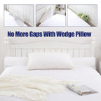 Poduszka klinowa HOMBYS do zagłówka łóżka, składany klin do wypełniania szczeliny łóżka King Size, wypełniacz szczeliny materaca, wielofunkcyjna poduszka do szczeliny łóżka, wypełnia szczelinę (0-7") między zagłówkiem a materacem, biały