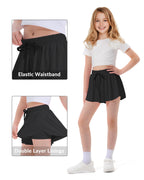 Witwot Butterfly Shorts Piger, 2-i-1 Teen/Børne Pige Flydende Shorts, 7-8 År, Sort