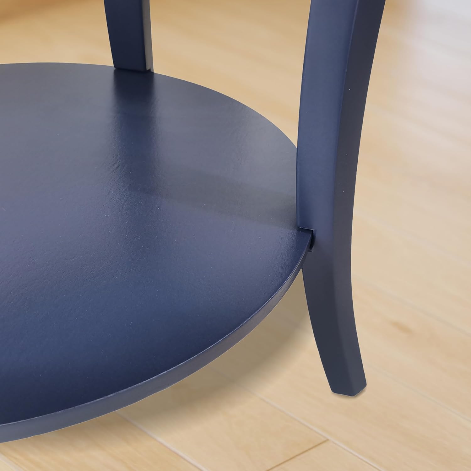 Roundhill Furniture Perth Contemporary Round End Table with Shelf