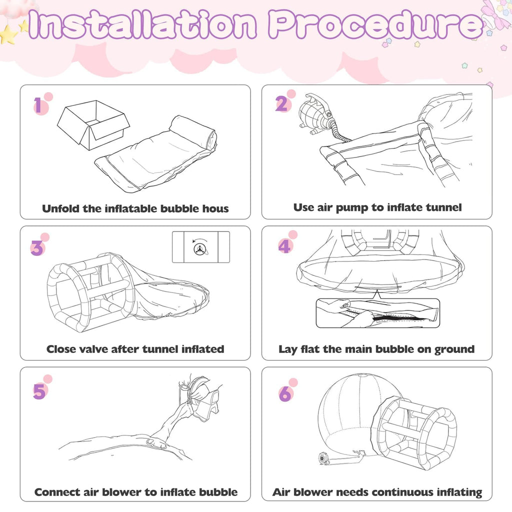 13ft aufblasbares Bubble-Haus für Kinder mit Trampolin, klarer aufblasbarer Bubble-Dom-Zelt mit Gebläse & Pumpe, wasserdichtes Garten-Zelt aus PVC in Gewerbequalität mit 7ft Tunnel, Camping, Party, gewerbliche Nutzung