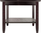 Winsome Genoa Rectangular Coffee Table with Glass Top And Shelf, Espresso