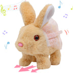 Hopearl Hopping Rabbit with Bell Interactive Electronic Pet Plush Bunny Toy with Sounds and Movements Animated Walking Wiggle Ears Twitch Nose Gift for Toddlers Birthday, Rainbow, 7''