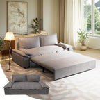 74.8" Queen Pull Out Sofa Bed, Luxury Velvet Convertible Sleeper Couch Futon, Comfy Cloud Pullout Couches,Loveseat Recliner for Living Room Office RV Small Places (Grey, 74.8'')