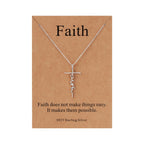 Lcherry Faith Cross Pendant Necklace for Women Religious Christian Jewelry Mother's Day Gifts for Women