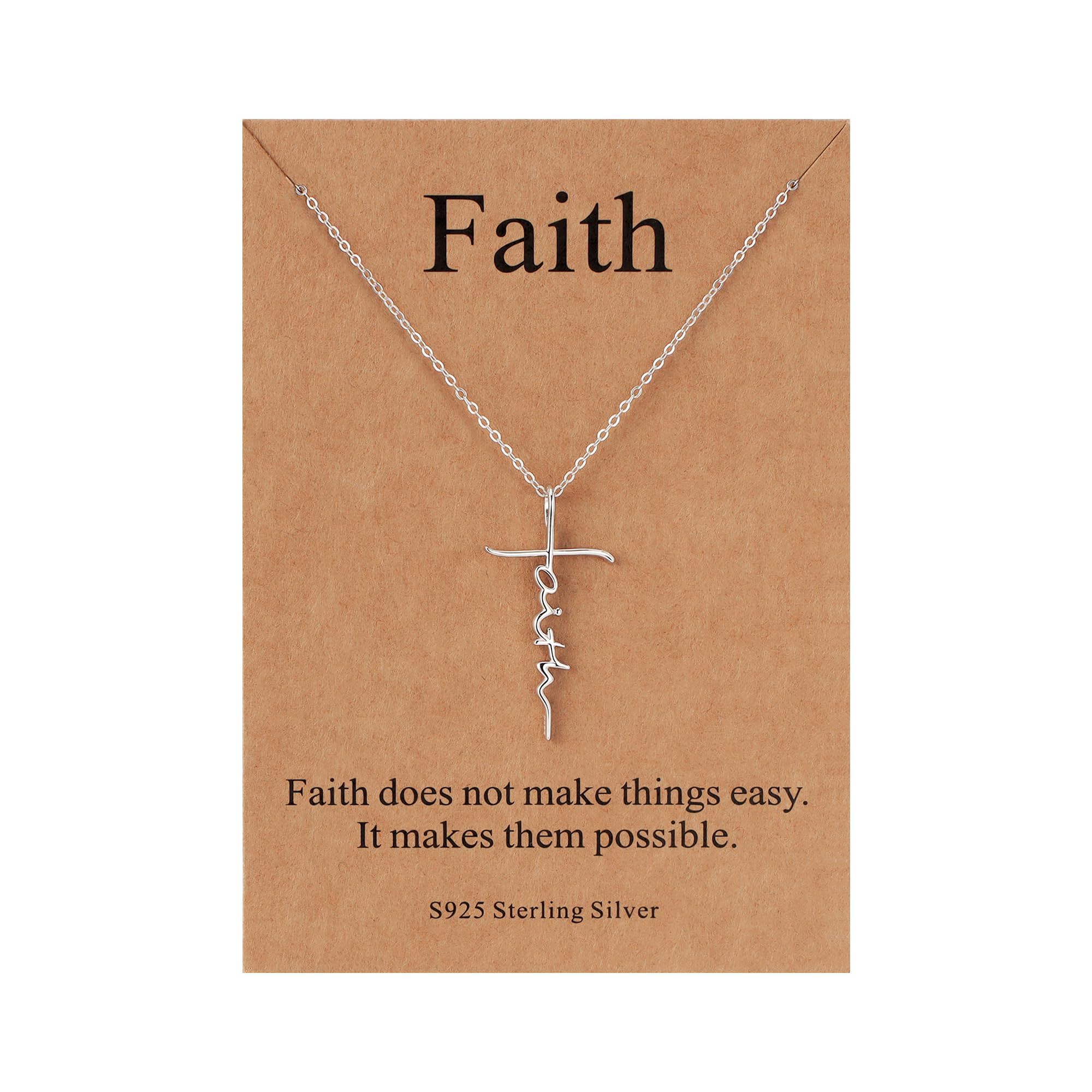 Lcherry Faith Cross Pendant Necklace for Women Religious Christian Jewelry Mother's Day Gifts for Women