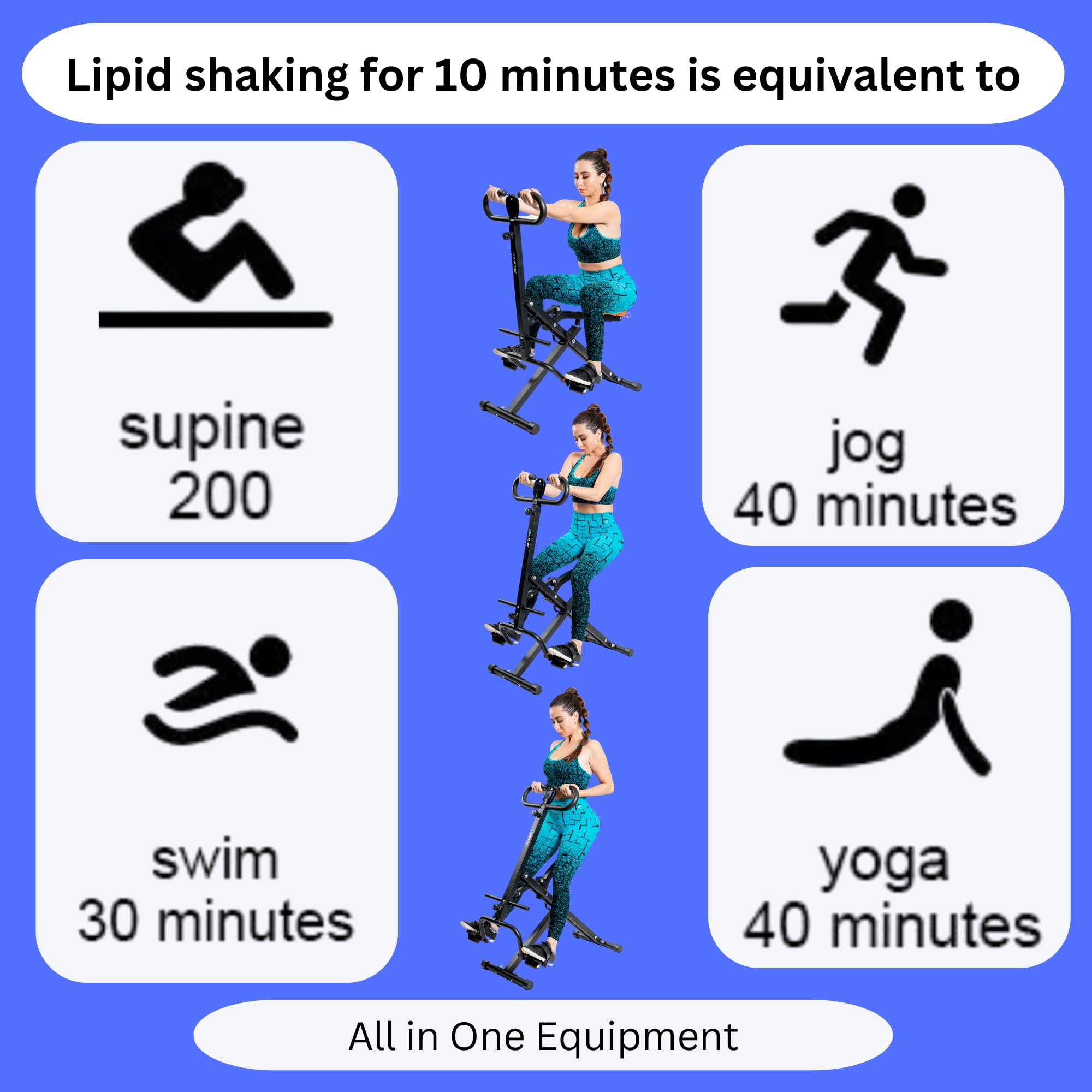 DARCON Squat Machine Exercise Equipment - Ab Rowing Machine for Home Workouts - Power Rider Row for Glutes, Legs and Full Body Workouts for Women and Men