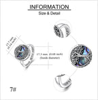 Tree of Life Urn Ring for Ashes 925 Sterling Silver Celtic Knot Family Tree Memorial Keepsake Jewelry Always in My Heart Cremation Ring for Women Men