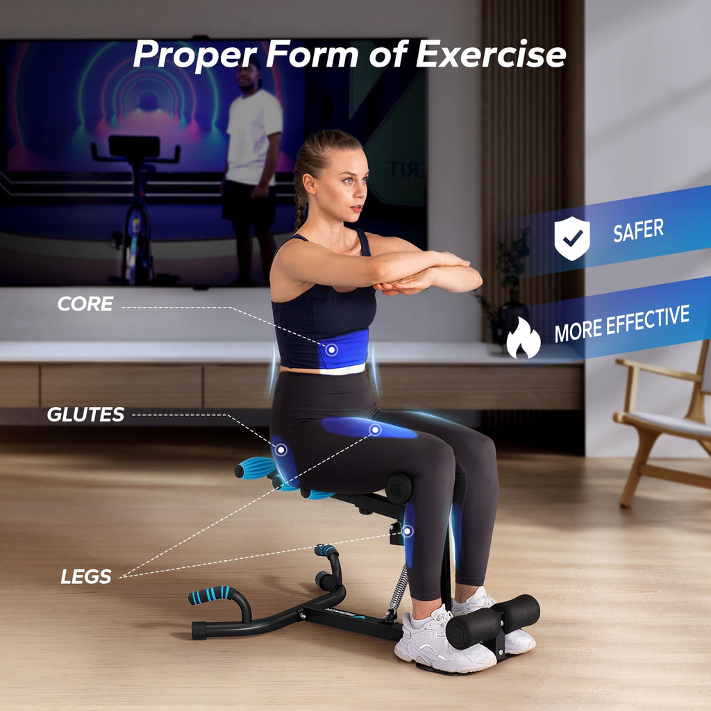 MERACH Deep Squat Machine for Women, Adjustable Glutes Trainer Machine, Core Leg Push Up Workout Machine for Home Gym