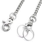 Wisdompro Wallet Chain, 2 Pack (8 and 16 Inch) Heavy Duty Pocket Keychain with Both Ends Lobster Clasps and Extra 2 Rings for Keys, Wallet, Jeans, Pants, Belt Loop, Purse and Handbag - Silver