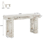 Tribesigns 63-дюймовый длинный консольный стол, деревянный прямоугольный стол за диваном, фермерский стол для прихожей, коридора, гостиной (натуральный)