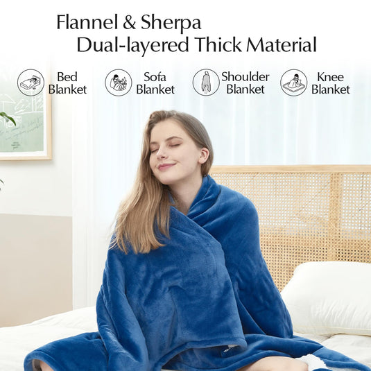 Heated Blanket Throw Size, Soft and Cozy Electric Heating Blanket for Bed, Automatic Safety System 6 Heating Levels & 4 Hours Auto-Off, 50" x 60" Dark Grey