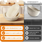Banneton Bread Proofing Basket Banneton Basket Set Sourdough Proofing Basket Round Proofing Bowls Handmade Rattan Baskets and Liners (Round of 1 Gift Set)