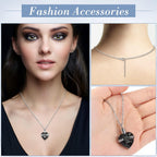 Jexine 10 Pcs Urn Necklace For Ashes Cremation Jewelry Wings Tear Drop Cross Crystal Ashes Necklace Stainless Steel Zircon Memorial Locket Vertical Bar Heart Waterproof Keepsake For Men