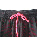 Generiske Mesh Dobbelt Lag Kvinders Træningsshorts Trendy Snøre Elastisk Talje Sports Shorts Sommer Fitness Yoga Træningsbukser Kvinders Sommer Tøj Hot Pink S