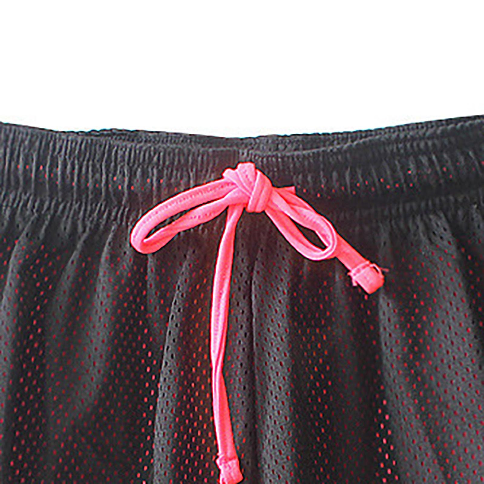Generiske Mesh Dobbelt Lag Kvinders Træningsshorts Trendy Snøre Elastisk Talje Sports Shorts Sommer Fitness Yoga Træningsbukser Kvinders Sommer Tøj Hot Pink S