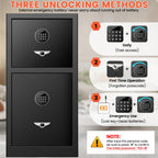 [DOUBLE DOOR SAFE] 8.1 Cub Extra Large Home Safe with Fireproof Waterproof Document Bag, Heavy Duty Digital Security Safe with [HIDDEN LOCK BOX], Fireproof Safe for Home Business Office USE - Grand Goldman