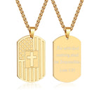 DuoDiner Graduation Gifts-American Dog Tag Necklace Bible Verse Pendant, First Communion Baptism Confirmation Religious Graduation Gifts for Him Boys Men Kids Teens Dad