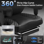 GTRACING Big and Tall Gaming Chair 400lbs Heavy Duty Office Chair with Foot Rest & Ergonomic Pocket Spring Lumbar Support, High Back 3D Saddle Shaped Cushion for Back Pain Relief, Matte-Black